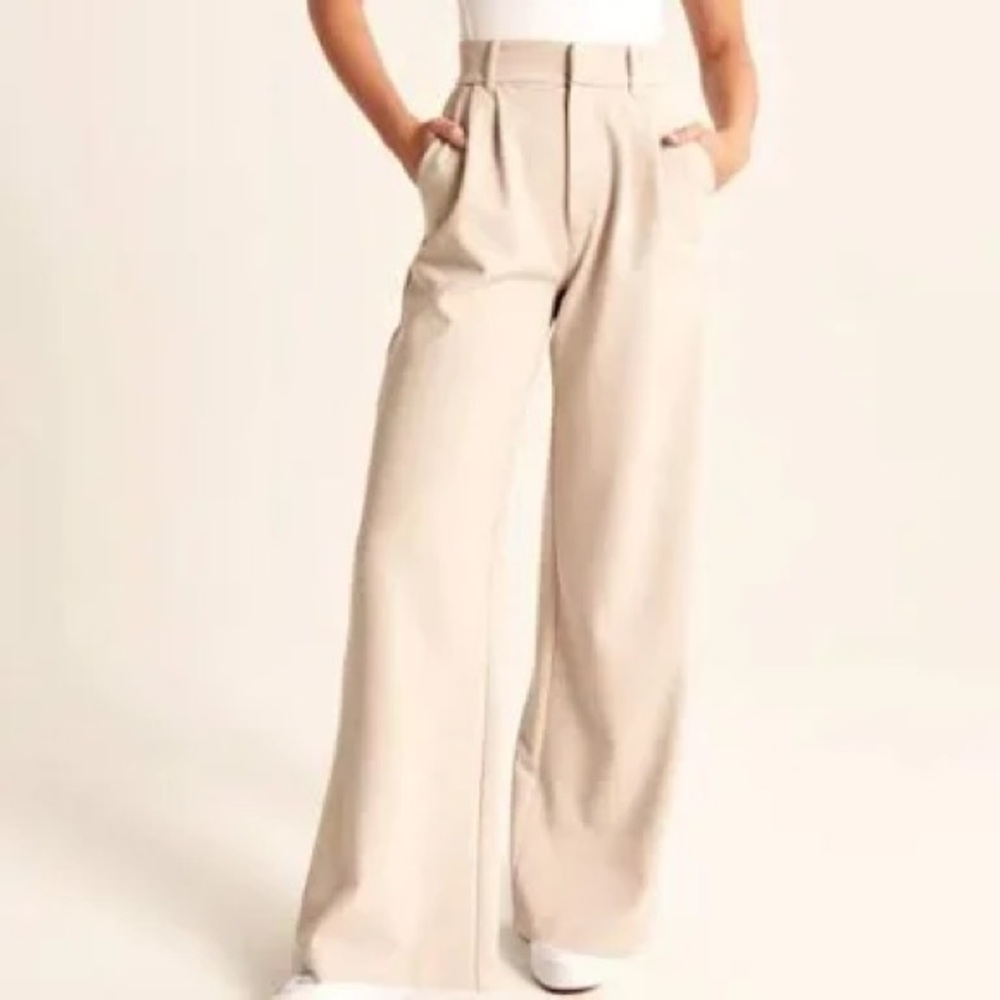 Bayse High Waisted Cream Tailored Trousers